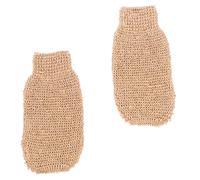 MAGICLULU Bath Glove for Deep Skin Cleansing Body Scrub Gloves Ramie Jute 2pcs Material Exfoliating Dead Skin Remover Natural Beige for Shower and Sauna