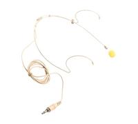 MAGICLULU Beige Headset Microphone 3.5mm Jack, Single Earhook Wired Earset Omnidirectional Condenser Mic for Live Performance, Teaching, and Customer Service