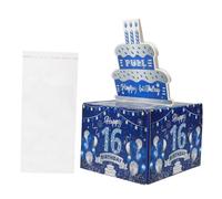 MAGICLULU Birthday Money Pulling Box with Cake Topper Lightweight Reusable Cash Gift Kit for Birthday Party Celebration Creative Transparent Banknote Holder