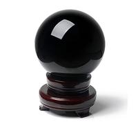 MAGICLULU Black Crystal Ball Ornaments Obsidian Sphere Decor for Home Office Table Natural Crystal Ball Desktop Ornament Obsidian Decor for Home Decorations and Desktop Crafts