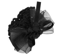 MAGICLULU Black Polyester Hair Snood with Bowknot Clip Stylish Soft Elegant Bun Cover for Bank Staff Work Environment Everyday Life