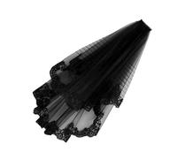 MAGICLULU Black Veil Easy to Fix on Head Short Lace Black Polyester Headwear for Women Suitable for Hairstyles, Photography and Cosplay