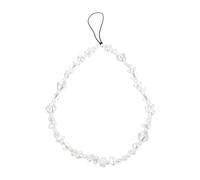 MAGICLULU Bohemian Faceted Crystal Faux Pearl Phone Hanging Wrist Strap Anti-lost Beaded Charm Lanyard for Smartphones Cameras Keychains Lightweight Accessories