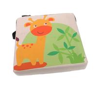 MAGICLULU Booster Seat Cushion Giraffe Print Linen Fabric Ergonomic Support Non-Slip Straps Detachable Machine Washable High Chair Insert for Dining Table and Study Chair