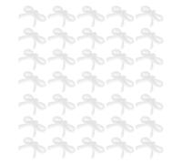 MAGICLULU Bowknot Easy Sewing and Universal Matching 200pcs White Mini Resin Charms with Flowing Ribbon Design for Crafts for Hair Accessories and Outfits