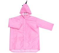 MAGICLULU Boy Girl Dinosaur Rain Poncho with Brim, Pink Waterproof Rainwear | Cartoon Pattern, Front Closure, Easy to Carry, Reusable Polyester PU Option for Playground Use