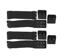 MAGICLULU Bra Back Extension Buckle 4pcs Black Adjustable Stretchy Bra Strap Bands Underwear Extenders Buckle Accessories for Women Multi-purpose Adjustable Clothing Accessory