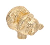 MAGICLULU Brass Animal Design Door Handles Cat Motif Vintage Decorative Solid Brass Golden Retro Style with Universal Installation and Oxidation Resistance for Daily Spaces and Petfriendly