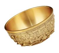 MAGICLULU Brass Treasure Bowl Small 8Cm Geometric Wealth Basin Feng Shui Money Fortune Bowl Desktop Decorative Adornment for Home and Office