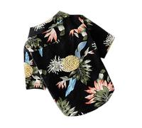 MAGICLULU Breathable Hawaiian Style Pet Blouse for Dogs and Puppies, Easy to Put and Take off Summer Shirt in Navy Polyester, for Summer Sleeping Time and Outdoor Wear