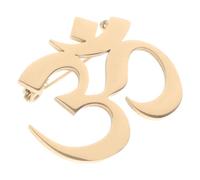 MAGICLULU Brooch Om Symbol Lapel Pin, Stainless Steel Vintage Finish Golden, Secure Fit, Fine Relief Detailing, for Scarf and Backpack, Om Symbol Lovers