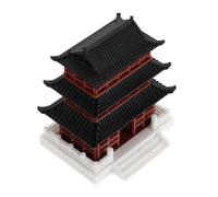 MAGICLULU Brown Plastic Pavilion Garden Ornament with Antique Style and Elegant Design, Resist Fading Collectible Miniature Landscape Accessory for Zen Garden and Ponds Decoration