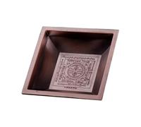 MAGICLULU Buddhist Temple Fire Plate Alloy Incense Ash Tray with Retro Auspicious Pattern for Worship and Religious Ceremonies Pedestal Bowl for Spiritual Offerings and