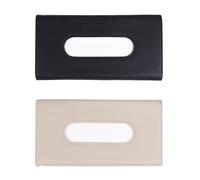 MAGICLULU Car Sunshade Tissue Box Holder Elastic Band for Rear Seat and Dashboard Pu Leather Black Organiser