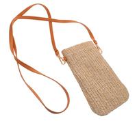 MAGICLULU Cellphone Single Shoulder Bag Money Small Storage Pouch Fashion Design Straw Pu Material Enough Room for Daily Items Not Easy to Tear for Girlfriends Beach Summer