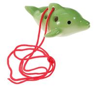 MAGICLULU Ceramic 6-hole Mini Ocarina for Beginners, Portable Alto Wind Instrument with Tuning Cord, Creative Student Practice Ocarina and Adults, Green Color, Suitable for Random Color