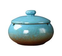 MAGICLULU Ceramic Ashtray with Lid 4.25 Inch Retro Decorative Ashtray for Home Office Desktop Compact Creative Container