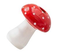 MAGICLULU Ceramic Mushroom Vase Red Small Flower Vase Decorative Floral Pot for Hydroponic Plants Home Desk Ornament