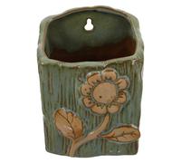 MAGICLULU Ceramic Wall Planter Pot Vintage Rustic Succulent Planter Pots Light Green Wall-mounted Smooth Surface Easy Maintenance Indoor Balcony Small Apartments Decoration