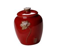 MAGICLULU Ceramics Tea Canister with Elegant Lotus Relief Design Airtight Food Storage Container for Scented Tea Random Color Kitchen Pantry Organizer and Choice Random Color