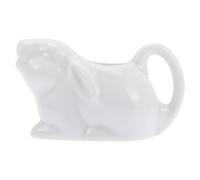 MAGICLULU Charming Ceramic Milk Jug Animal Shaped Pitcher for Coffee Syrup Little White Rabbit Home Cafe and Dessert Shops