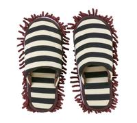 MAGICLULU Chenille Cleaning Slippers Cover, Large Coffee Stripe | Cotton Cloth, Wear Resistant Chenille Fiber, Anti Skid Design Glass and Wood Floors