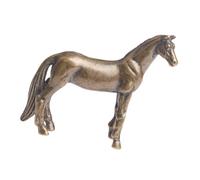 MAGICLULU Chic Brass Craft Horse Statue Tea Pet Ornament with Delicate Details Vintage Ware for Home Desk Decor Gift for Horse Lovers and Feng Shui Collection
