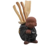 MAGICLULU Chinese Kung Fu Tea Set Includes Little Monk Style 6 Pcs Tea Making Tool Kit with Purple Pottery Material