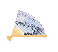 MAGICLULU Chinese Style Large Folding Handheld Fan for Women Oversized Vintage Paper Fan with Floral Pattern Portable Decorative Wall Hanging for Dance Cosplay Wedding Asian Themed Party and