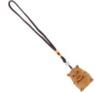 MAGICLULU Chubby Wooden Pig Pendant for Phone Crafting Cute Animal Charm Keychain Decoration Versatile Hanging Accessory for Mobile Phones and Car Ornaments Whimsical Style