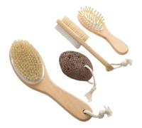 MAGICLULU Cleansing and Exfoliating Body Brush for Bath Exfoliating Shower Scrubber Natural Bristle Brush and Exfoliator Stone for Dead Skin Remover in Bathroom