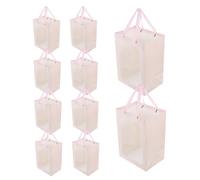 MAGICLULU Clear Flower Bags for Presents 10pcs Large Window Paper Tote Bags with Handles Assorted Bouquet Wrapping Pouches for Parties
