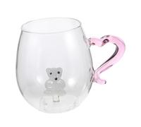 MAGICLULU Clear Glass Mug with Hidden Polar Bear Figurine Heart Handle Coffee Cup for Christmas Holiday Parties Suitable for Hot and Cold Drinks Festive Winter Decor and Birthday Gift