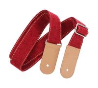 MAGICLULU Comfortable Ukulele Strap Made of Cotton and Genuine Leather with Firm Guitar Tying, Red Country Style Shoulder Strap for Ukulele Players