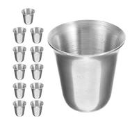 MAGICLULU Communion Cups Set with Wear-Resistant Finish 12pcs Stainless Steel with 15ml Capacity, Elegant and Sturdy Wine and Sauce Cups Stackable for Religious Ceremonies and Gatherings