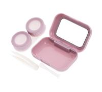 MAGICLULU Contact Lens Storage Case Portable Dual Compartment Matte Purple Contact-Lens Organizer with Mirror Suitable for Travel and Daily Use