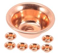 MAGICLULU Copper Buddhist Offering Cup 7Pcs Retro Water Offering Bowl for Burning Bowl Ritual Yoga Room Home Décor Decorative