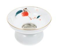 MAGICLULU Creative Hand-Painted Ceramic Tea Infuser Strainer Reusable Tea Mesh Filter for Loose Leaf Brewing Home Kitchen Teapot Accessory and Daily Use