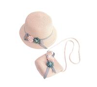 MAGICLULU Crossbody Bag Straw Hat Adorable Straw Material Provides Shade Wide Large Floppy Brim Little Birthday Parties Delicate Design Workmanship Lovely Beach Set