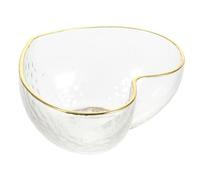 MAGICLULU Crystal Clear Heart Shaped Glass Bowl with Gold Rim Microwave Safe Fruit Salad and Dessert Serving Dish Elegant Tableware for Weddings Anniversaries and Holiday Entertaining