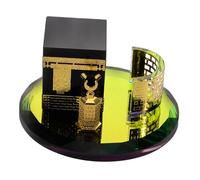 MAGICLULU Crystal Kaaba Model Showpiece Set, 3pcs Saudi Arabia Islamic Home Decor, Colored Base Miniature Handicraft for Table Or Vehicle Souvenir, 77x77x48mm Collectible