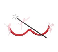 MAGICLULU Cupid Mini Bow and Arrow Set for Cosplay - Silver Star Bow with Love Heart Arrows - Valentine's Day Costume Accessory Prop for Wedding Party and Romantic Decor