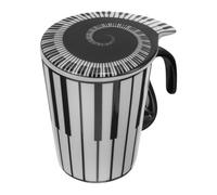 MAGICLULU Cute Piano Key Ceramic Mug with Handle 12 Oz for Daily Drinks | Adorable Note Pattern, Smooth Rim and Thick Base, for Juice or Hot Chocolate at Desk or Restaurant