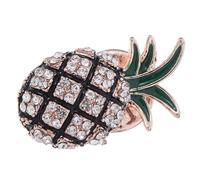 MAGICLULU Delicate Pineapple Breastpin Alloy Brooch with Zircon Inlay, Fine Workmanship Copper Material, Golden Colour, for Costume Or Arts Craft Project Making, Stylish Neckpiece Accessory