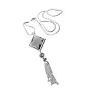 MAGICLULU Delicate Silver Sweater Chain Necklace for Women, Alloy Material with Charming Crystal Tassel, No Easy Deformation, and Ladies