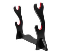 MAGICLULU Desktop Two-tier Wooden Flute Display Stand Holder Organizer for Xiao and Wind Instruments, Multi-function Sword and Katana Storage Rack for Home and Studio