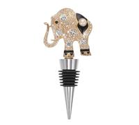 MAGICLULU Diamond-Inlaid Elephant Wine Bottle Stopper Reusable Alloy Cork Plug Decorative Wine Stopper for Red Olive Oil Vinegar Bottles Ideal for Family Gatherings