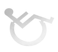MAGICLULU Disabled Wheelchair Metal Sign Toiletwheelchair Disabled Sign Stainless Steel Silver Easy to Use Easy to Install for Public Areas and Elevators