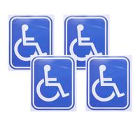 MAGICLULU Disabled Wheelchair Sign Stickers Convenient to Install 4pcs Self Adhesive Vinyl Decals for Wheelchair Elevator and Restroom Doors