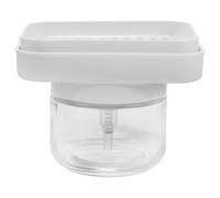 MAGICLULU Dish Soap Pump Dispenser Sponge Holder with Soap Dispenser 2 in 1 Automatic Liquid Dispensing Sleek Design White Pp Glass for Kitchen Sink Dishwashing